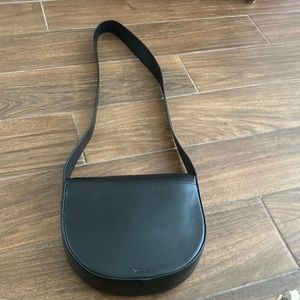 Theory black leather crossbody